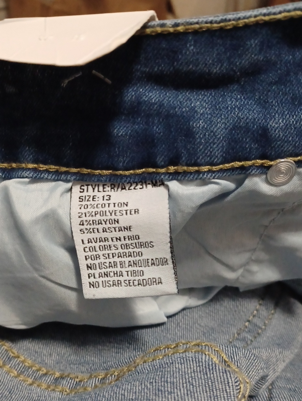 Bamboo Women’s Blue Embroidered Flare Jeans With Floral Side Details Size 13 - Picture 7 of 14